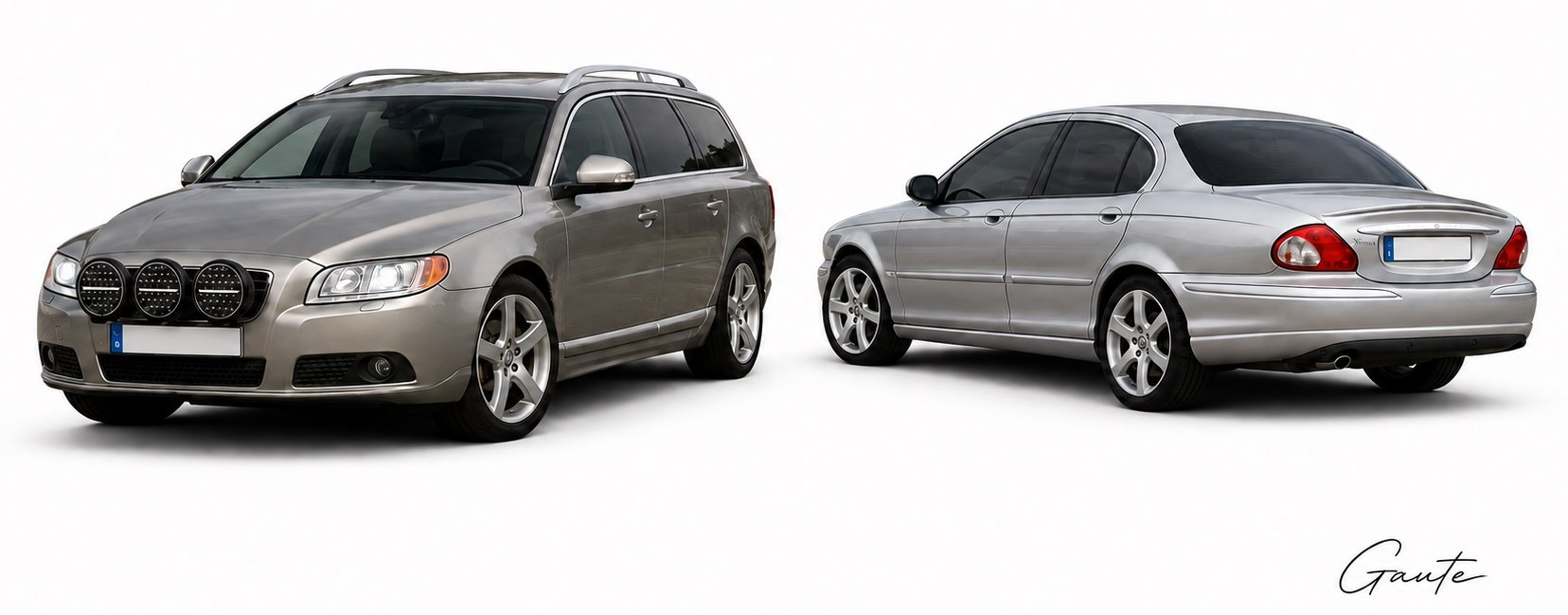 Volvo V70 und Jaguar X-Type mit T&ouml;nungsfolie von Soyafilm &ndash; Kundenfahrzeuge von Gaute Larsen